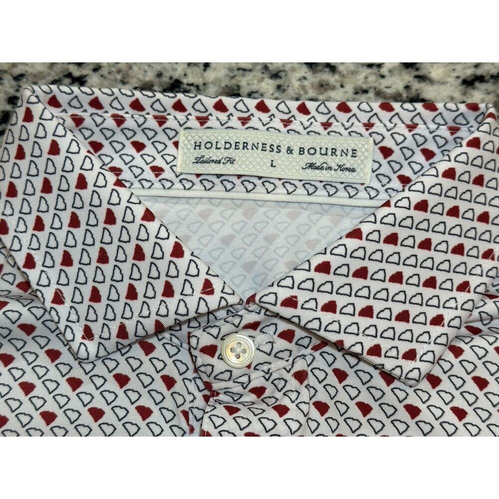Holderness & Bourne X South Carolina Gamecocks Polo Shirt Men’s State AOP Sz L - Picture 6 of 8